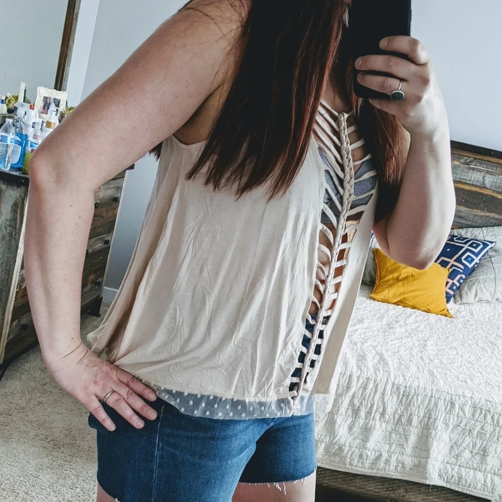 🆕🌿BOHO POL BOUTIQUE BRAIDED TANK🌿 - Picture 4 of 6